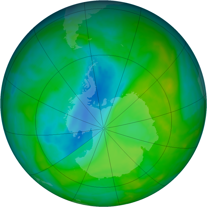 Antarctic ozone map for 24 November 2013